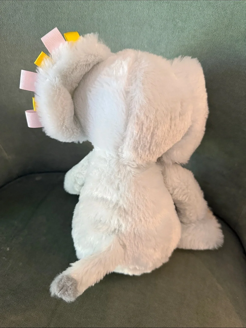 Make Believe Ideas Plush White Elephant Toy with Pink & Yellow Accents